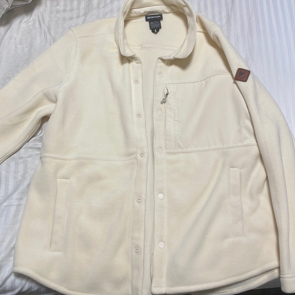 Burton Hearth Snap fleece shirt- color Crème Brulee